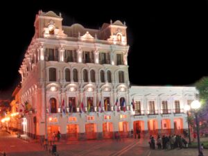Plaza Grande Hotel Quito exterior night